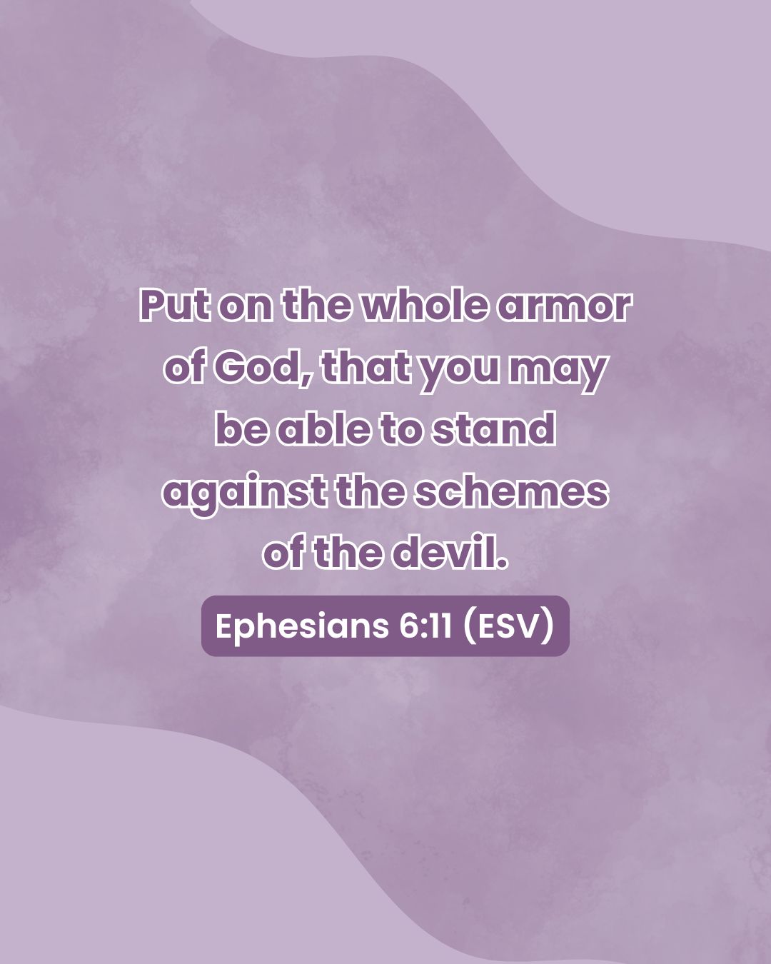 Remember to put on the whole armor of God this week!

Put on the whole armor of God, that you may be able to stand against the schemes of the devil. Ephesians 6:11 (ESV)

#Scripture #CEF