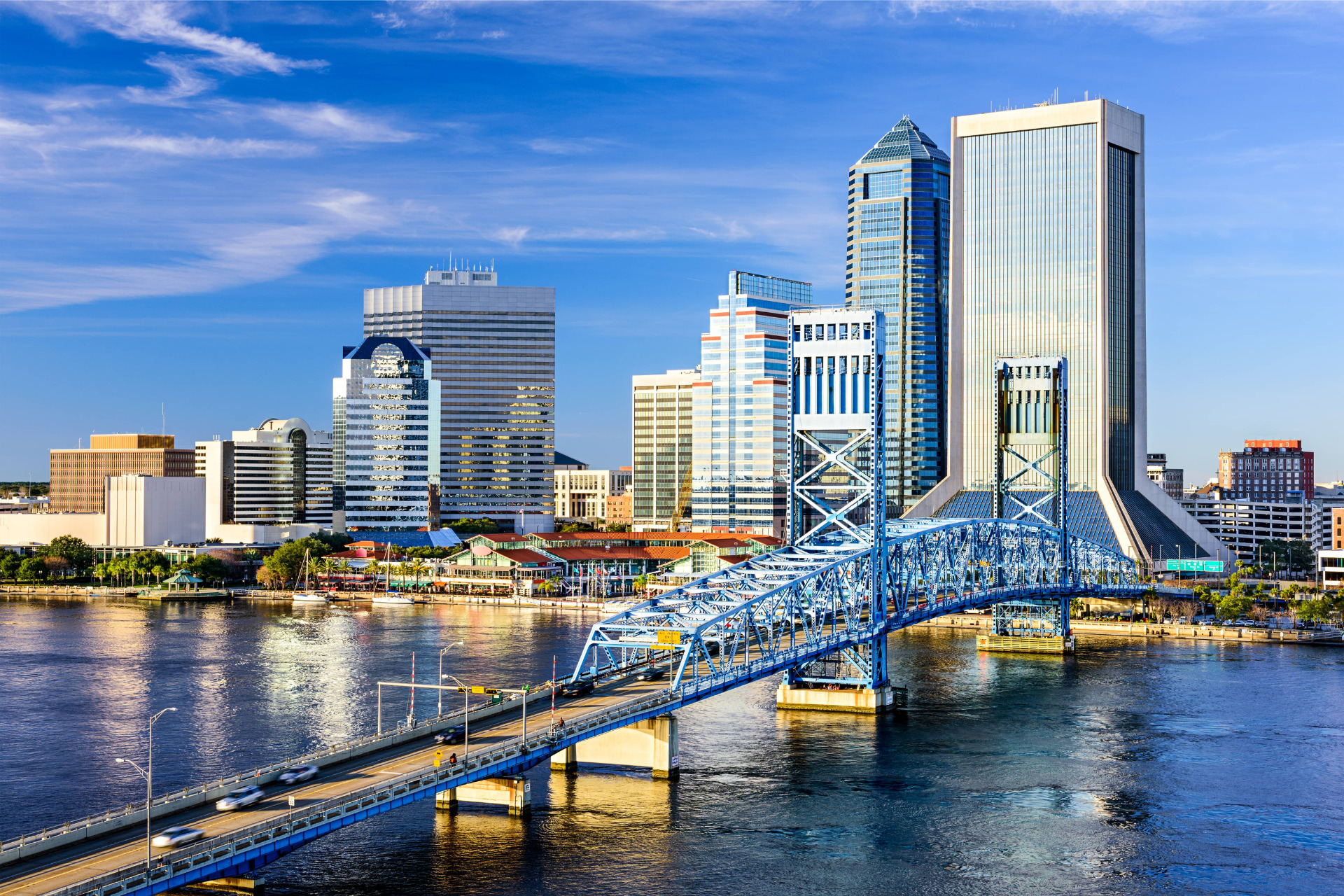 A city and bridge picture of Jacksonville, Fl