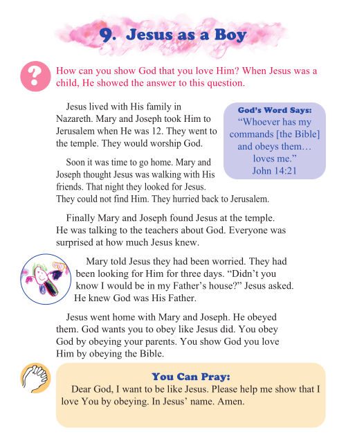 Kids Draw the Bible 30 day devotional for kids devotion 9 Jesus as a Boy